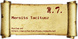 Mersits Tacitusz névjegykártya
